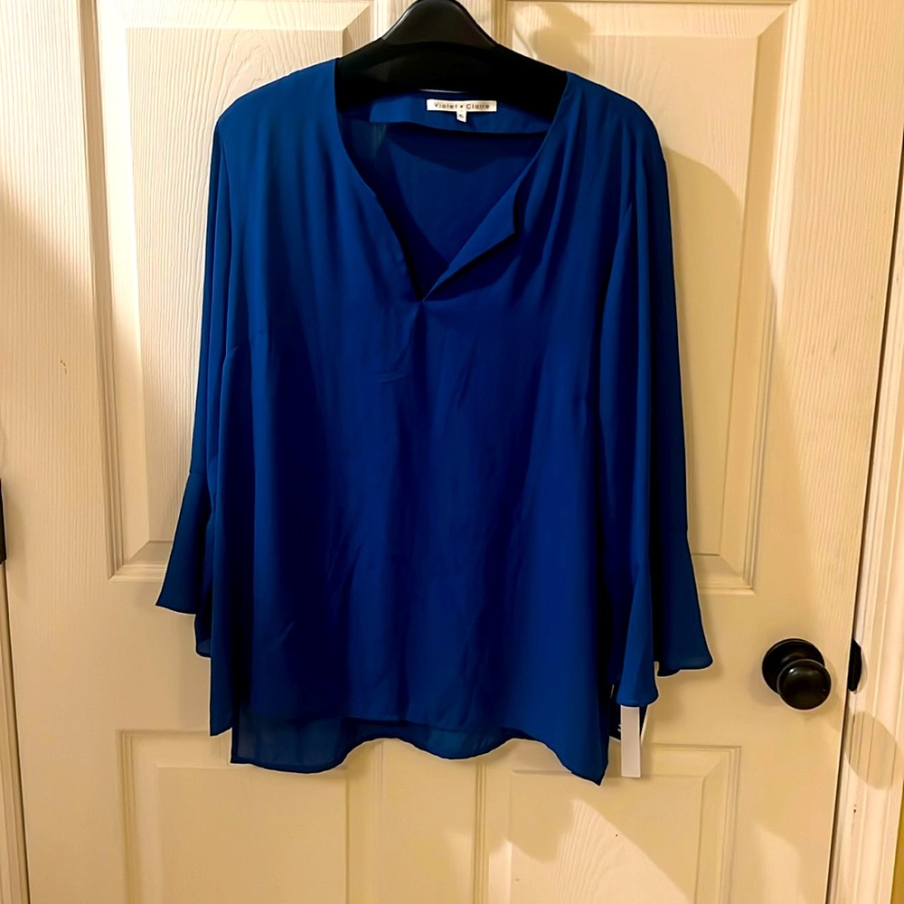Brand new Violet-Claire blue blouse size XL 100% polyester